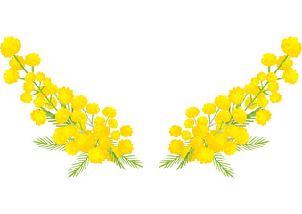 ミモザの花の左右装飾