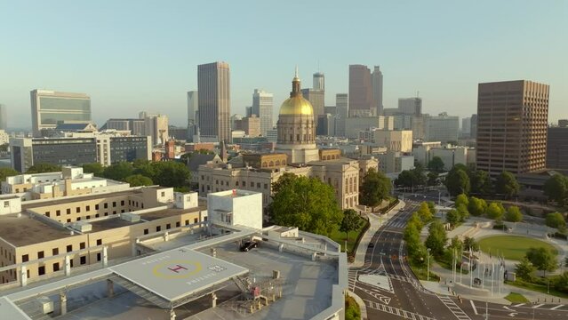 Georgia State Capitol Building stock video 2023