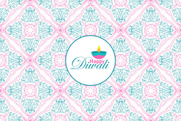 Indian festival Happy Diwali seamless pattern, holiday Background, Diwali celebration greeting card, vector illustration design.