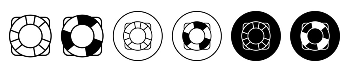 Fototapeta premium Lifesaver icon. life protection buoy for survival in sea boat symbol. Floating rubber tube ring to swim vector. 