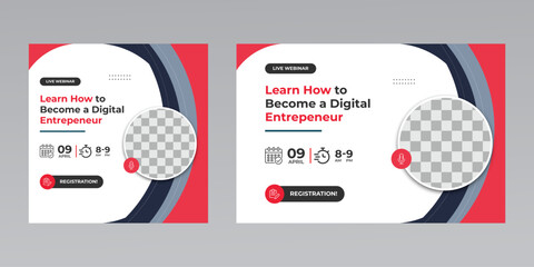 digital marketing business workshop live conference webinar invitation social media flyer poster template 