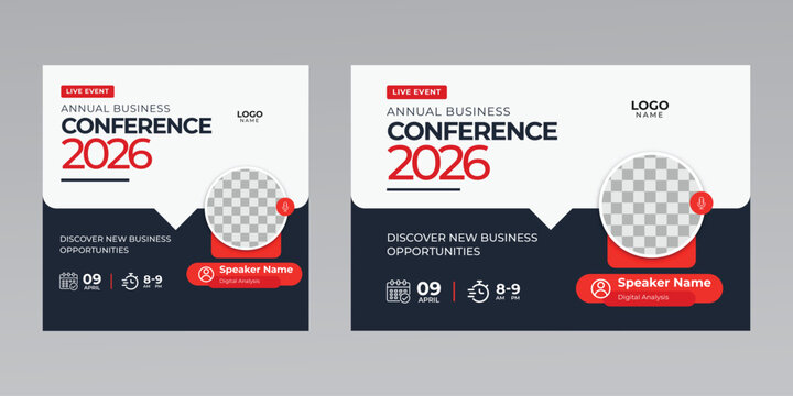digital marketing business workshop live conference webinar invitation social media flyer poster template 