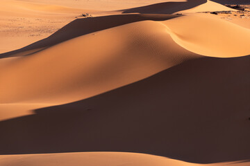 Fototapeta na wymiar Atardecer en las dunas del Sáhara