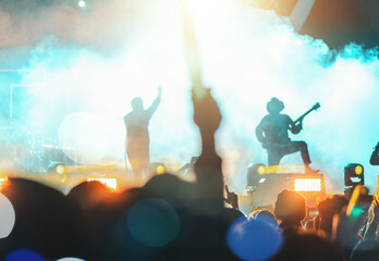 concert, event, audience, festival, entertainment, live, music, nightlife, party, cheer. in front...