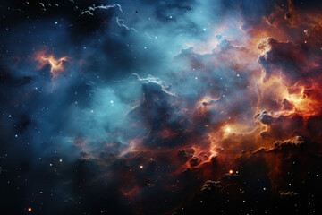 Fototapeta na wymiar The majesty of a distant nebula, a stellar nursery in the cosmos. Generative Ai.