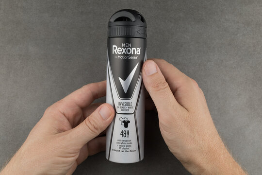 LVIV, UKRAINE - September 11, 2023: Rexona men deodorant