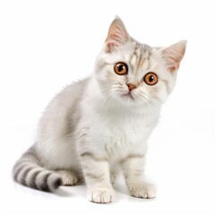 Obraz premium cute cat on white background