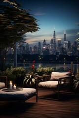 Rooftop Romance: An Intimate Getaway Overlooking the City - AI Generated