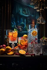 Obraz na płótnie Canvas Sip & Savor: A Captivating Photography Collection of Alcoholic Drinks - AI Generated