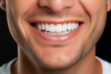 A man's teeth with braces in a close-up view created with Generative AI technology