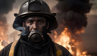 Fototapeta premium fireman in action