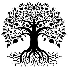 Obraz premium Tree with roots vector