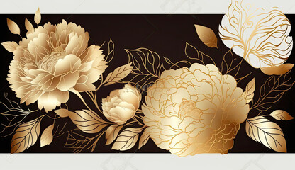 botanical watercolor design with flowers and leaves