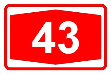 Illustration eines Autobahnschildes der Autobahn 43 in der Schweiz	