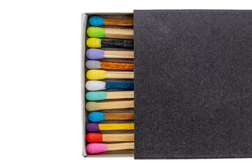 box with many colored matches