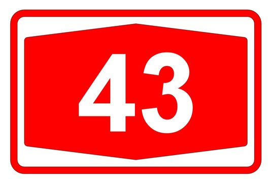 Illustration eines Autobahnschildes der Autobahn 43 in der Schweiz	