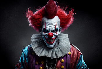 Very scary clown. AI Generated