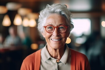 Fototapeta na wymiar Picture of happy senior woman