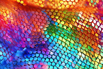A rainbow colored surface with shiny scale