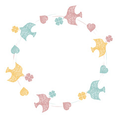 pastel tone candy color round frame