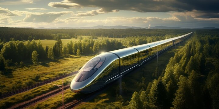  Electric High-Speed Train, Revolutionizing Travel and Public Transportation with Advanced Technologies, Including Hyperloop and Magnetic Levitation