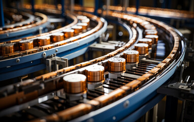 A detailed view of a train track with intricate metalwork. A close up of a train track with lots of metal