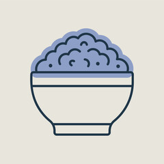 Cottage cheese in bowl vector icon