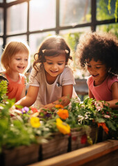 A Group of Toddlers at Nursery School