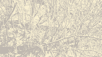 Obraz premium Vector abstract dirty grunge background with tree branches chaotic tangled in winter with snow on it.