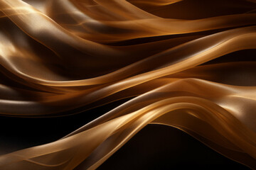 Obraz premium An abstract image of flowing, golden fabric