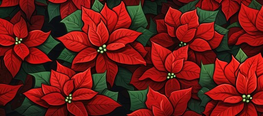 Christmas Poinsettia Background Banner