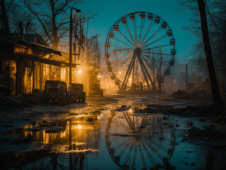Abandoned Amusement Park, Ferris Wheel