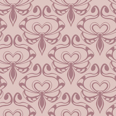 Seamless vintage pattern with curls. Wallpaper in the style of Baroque. Floral ornament. Ethnic tribal background. Vector illustration, template design for cloth, packaging, card, fabric