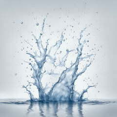 Water splash isolated on white, Background, AI Technology, 