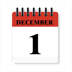 December 1 calendar date design