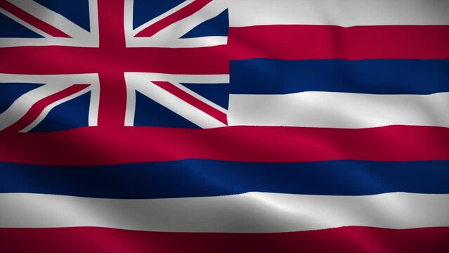 Hawaii flag waving animation, perfect loop, official colors, 4K video