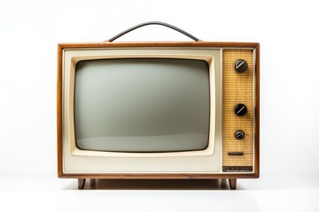 A vintage retro television with a classic design and an antique color scheme, adding nostalgia to any setting.