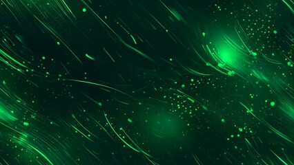 Obraz premium Dark green and glow particle abstract background