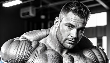 portrait of a man bodybuilder