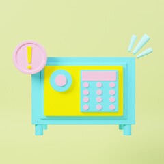 Safe Box Alert 3D Icon