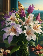 A vibrant bouquet of lilies