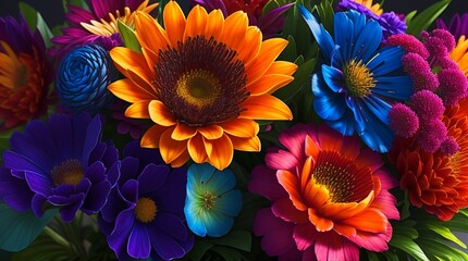 A vibrant and exotic bouquet of flowers