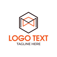 Naklejka premium hexagon mail vector logo design