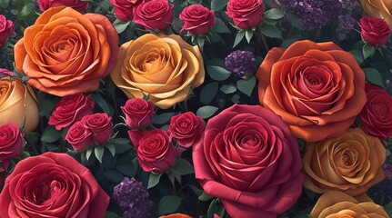 A vibrant bouquet of roses