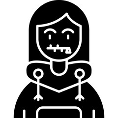 Zipped Teenage Girl Icon