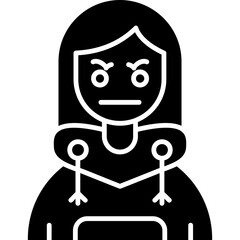 Angry Teenage Girl Icon
