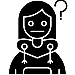 Thinking Teenage Girl Icon