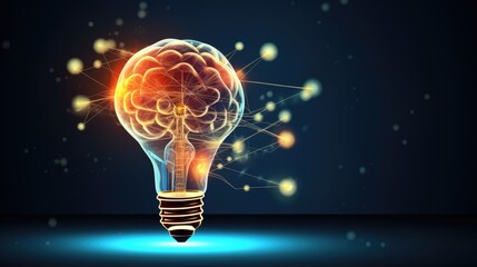 light bulb symbolizing the human brain with ideas