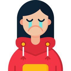 Cry Teenage Girl Icon