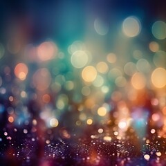 Festive Christmas background. Elegant abstract background with bokeh defocused lights and stars.
